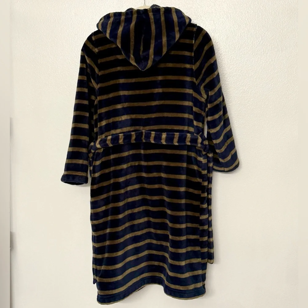 Tucker + Tate Kids’ Hooded Plush Robe Navy Eclipse‎ Stripe Size 10/12